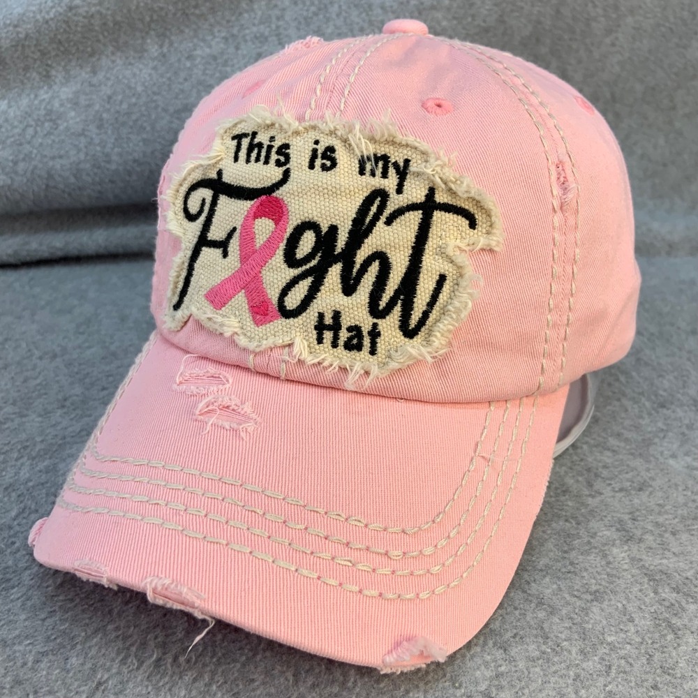 This is my Fight Hat Womens Pink KBETHOS Baseball Cap Breast Cancer Ribbon OSFM